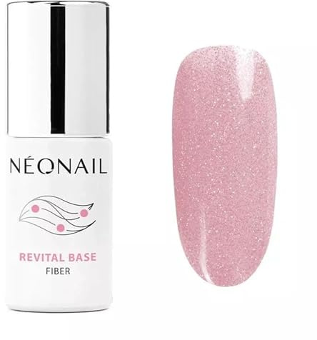 NÉONAIL Vernis Semi Permanent Base Coat 7,2 ml - Vernis Gel UV Semi Permanent - Revital Base Fiber Blinking Cover Pink - Vernis à Ongles - Gel Polish - Gel UV - Nail Art
