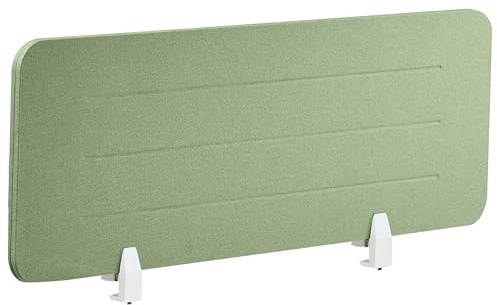 Beliani Schermo da tavolo PET Pannello Divisorio Tessuto imbottito 120 x 40 cm Verde