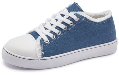Zapatillas Tradicionales de Mujer con Encaje y Malla Transpirable para Actividades Deportivas Elegantes y Ocasiones de Ocio Exterior (Blue, 41) #3139
