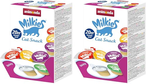 animonda Milkies Power, latte per gatti porzionato, Variety, 4 x 20 capsule da 15 g (Confezione da 2)