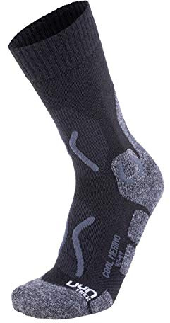 UYN Herren Cool Merino Trekking Herren Socke, Black/Grey Melange, 39-41 EU