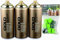 Montana Spraydosen 3 x 400 ml Gold-Chrom-Effekt Farb Spray glanz M3000 + Ersatzsprühköpfe, hoch deckend, sehr ergiebig