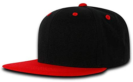 DECKY 7011-BLKRED Youth Snapback Caps; Black & Red