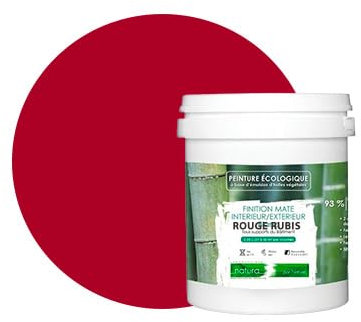 BOX DECO COULEURS Pintura natural ecológica interior exterior aspecto mate Natura - 1L, rojo rubí