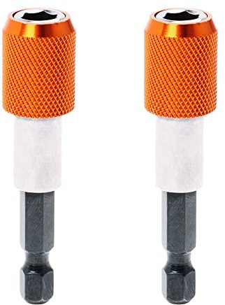 AUTOTOOLHOME 2 Pieces Quick Change Bit Holder Magnetic 1/4 Hex Shank Drill Bit Extension for Screwdriver Bits Nuts Drills Socket Driver Adapter