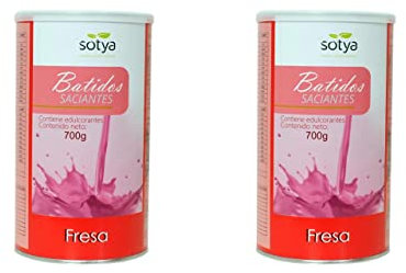 Sotya Pack Ahorro - Batido Saciante Fresa 700 Gramos (Total 2 x 700 Gramos = 1400 Gramos)