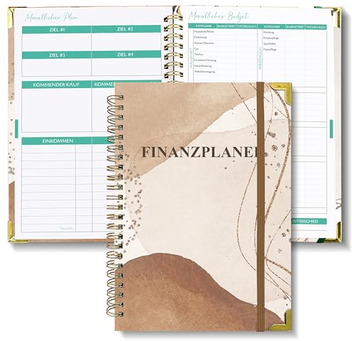 BIROYAL Budget Planer, Budgetbuch für 12 Monate, 200 Seiten Finanzplaner inkl. Monatliches Budget, Ausgaben Tracker, Einsparungs-, Einkommen-, Budget Buch zur Kontrolle Ihres Geldes, Undatiert