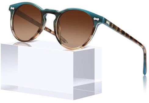 CARFIA Polarisierte Runde Sonnenbrille Damen 100% UV-Schutz Retro Outdoor Anti-Glare Brille