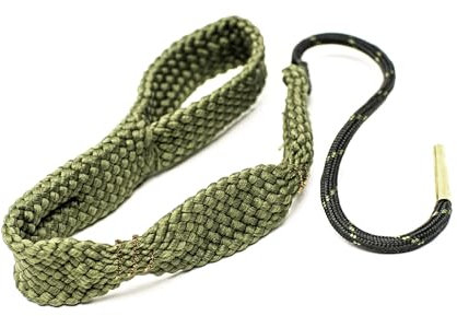 RIFLE DOC Laufreinigung-Schnur für Revolver Pistole mit Zwei integrierten Bronzebürsten für Kaliber 9mm Cal .38 .357 Waffen-Reinigungsset, Laufreiniger mit gängigen Waffenöle & Pflegemitteln