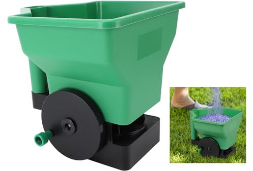 Nurnesy Spandiconcime manuale compatto e leggero da 3 litri per fertilizzante da giardino in PP verde, spalmatore manuale piccolo spargitore manuale spargitore manuale spargitore portatile spargitore