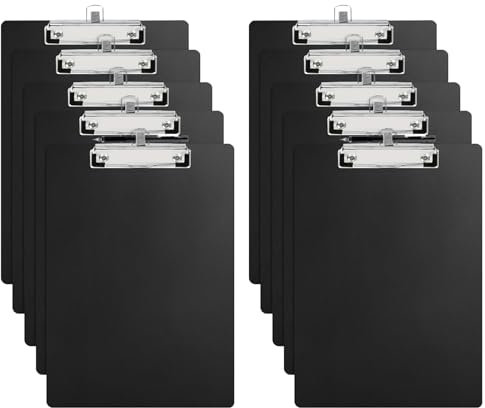 URbantin Klemmbrett Holz A4,A4 Klemmbrett aus Holz mit Stifthalter,A4 Schreibbrett aus Holz,Klemmbrett aus Holz,A4 Clipboards,A4 Klemmbretter,10 Stück（Schwarz）