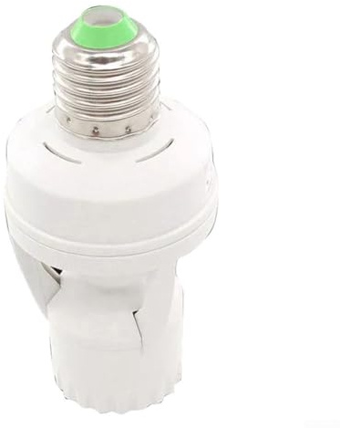 Zilimontt Douille de lampe à détecteur de mouvement, culot à vis E27 avec détecteur de mouvement PIR, adaptateur d'ampoule intelligent pour salle de bain, escaliers, porte d'entrée, garage