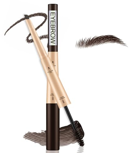 Apooliy Lápiz de cejas resistente al agua,Lápiz definidor de cejas retráctil,Gel para cejas de doble cara,Punta fina, Rellena el Maquillaje de Cejas