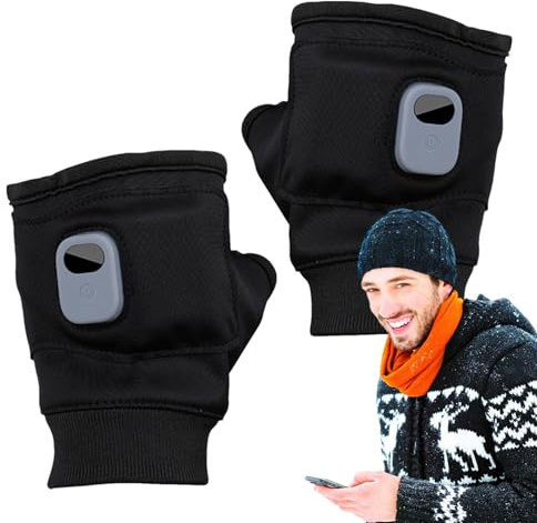 Guantes calefactables recargables, guantes sin dedos con calefacción, guantes de equitación ajustables de 3 velocidades, guantes eléctricos para mujer, guantes de medio dedo, para deportes al aire