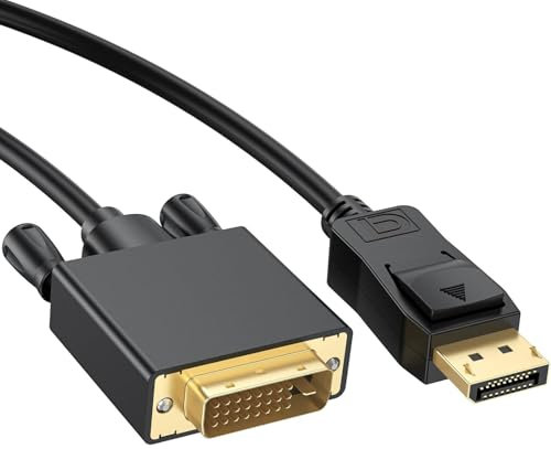 Znoogrn DisplayPort to DVI Display Cable 6FT, DisplayPort to DVI Adapter Male to Male Cord Cable for TV, Dell, HP, Projector, Monitor and Other Devices