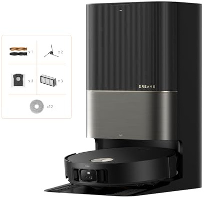 DREAME X50 Ultra Complete Robot Aspirador y Fregasuelos, Succión 20.000Pa, Overcoming Obstacles hasta 6 cm, Control de Radar Elevado y Bajado, Limpieza a Fondo de Esquina a Borde, App Control, Negro