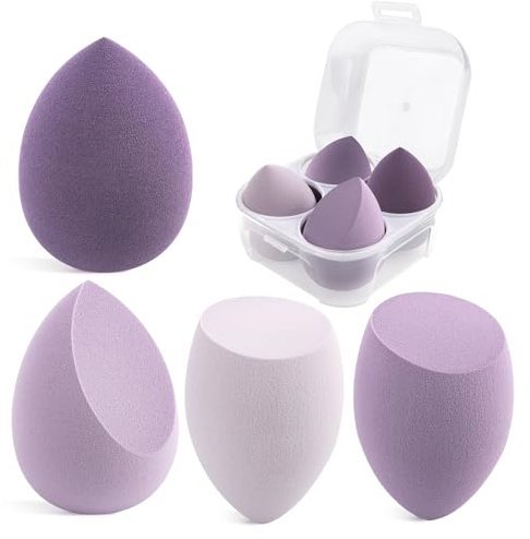 4 Stück Make up Schwamm Set, Beauty Blender Makeup Schwamm, Make Up Schwämmchen, Foundation Blending Beauty Sponge, Makeup Schwämmchen für Die Meisten Kosmetika