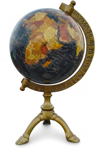MSMiracle Tripod Desk Globe For Learning & Decorations. Antique Tripod Black World Globe For Home, Office & Decorations.