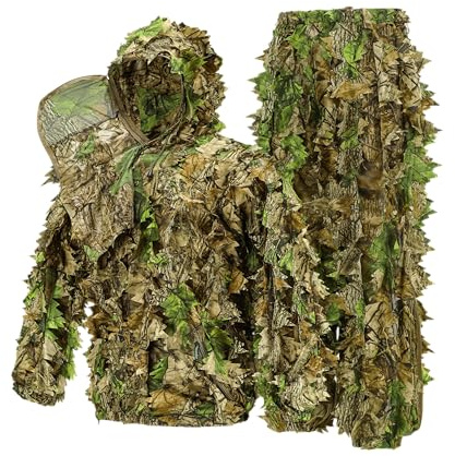 Full mundur chaqueta de caza camo, traje de camuflaje tipo leafy suit