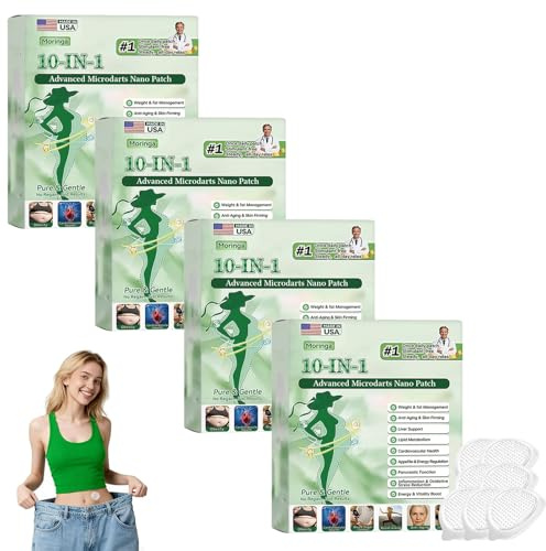28pcs Moringa Cerotti Dimagranti 10 IN 1, Berberina Cerotti Dimagranti con Microaghi, Ingredienti Naturali, Bruciano Rapidamente i Grassi, Stimolano il Metabolismo, per Uomini e Donne