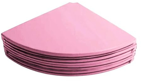 BEALIFE Pilatesmatta för kvinnor, fitnessträning, kroppsövningsmatta, bekväm, fyra vikningar, bärbar, lätt att rengöra, träningsmatta, dans, Rosa, Diameter 1.2 m