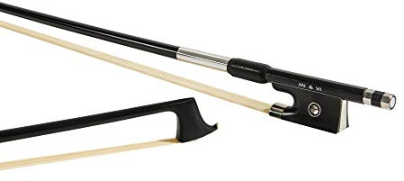MI&VI NB-720 Classic Carbon Fiber Violin Bow (Size 1/4) with Ebony Frog | Octagonal Silver Mount | Well Balanced | Light Weight | Mongolian Horse Hair - MIVI Music