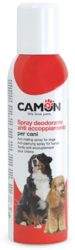 CAMON | Spray Deodorante Anti Accoppiamento dei Cani, Formato da 200ml, Riduce Attrazione Maschile, Ideale per i Periodi di Calore, con Oli Essenziali (L'imballaggio può variare)