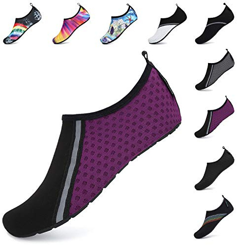 SAGUARO Zapatos Agua Mujer Zapato Calcetin Hombre Deporte Natación Zapatos de Verano Unisex Escarpines Agua Yoga Morado 38/39 EU