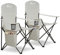 SUNMER Set of 2 Folding Camping Chairs, Extra-Wide Lightweight Outdoor Chairs with Armrests, Cup Holder and a Side Pocket, 120kg Capacity per Chair - Grey