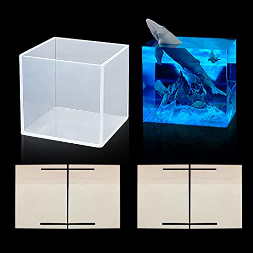 Rolin Roly Cube Resin Molds 3.15 Square Silicone Mold Geometry Epoxy Casting Mould 3D Clear Casting Moulds DIY for Jewelry Craft Art Making Home Decoration