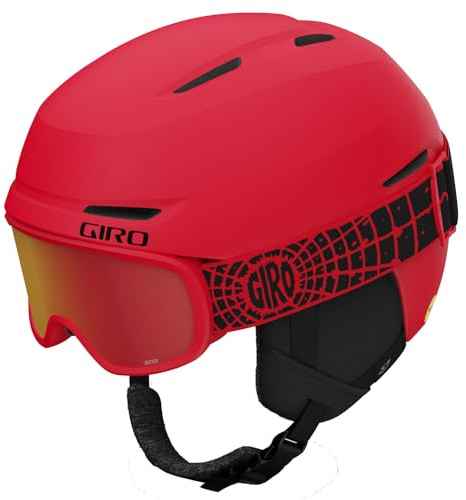 Giro Spur Combo Pack Toddler Ski Helmet - Snowboarding Helmet with Matching Goggles for Kids, Boys, and Girls - Matte Bright Red XS (48.5-52cm)