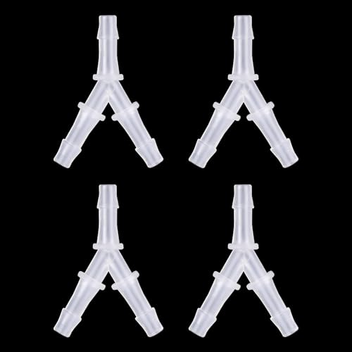 GEEHUA 4 Stück Aquarium Luftpumpen Anschlüsse, Aquarium Y-förmige 3-Wege-Kunststoffschlauchverbindung, 3 Wege Rohrverbinder aus Polypropylen für 3/16 Zoll Luftleitung