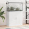 Mengtu Aquariumständer Aquariumregal Fischtankständer Aquarium Unterschrank mit 4 Fächer& Türen, Aquarium Tisch Aquarienschrank Terrarium Schrank Weiß 81x36x73 cm Holzwerkstoff