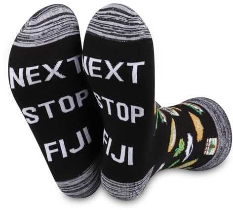 JXGZSO Fiji Trip Gift Next Stop Fiji Socks Beaches Lover Travel Gifts Fiji Vacation Socks Traveler Gift Fiji Culture Gift