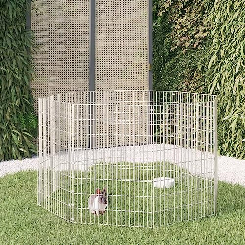 Fregramei 8-Panel Pet Playpen, Free Range Animal Enclosure, Small Animal Cage, Pet Fence, Pet Exercise Pen, Dog Pen Pet Dog Fence Outdoor Exercise Pen, 21.3x31.5 Galvanized Iron,-442