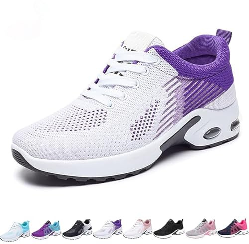 Zapatillas ortopédicas para Mujer, Zapatos para Caminar con Soporte de Arco, Zapatos ortopédicos cómodos, Zapatos Casuales de Malla Transpirable con amortiguación de Aire. (Purple,37)