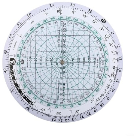 URPIZY E6B-R Calculadora de vuelo Aviación Plotter Regla de cálculo para entrenamiento de vuelo Navegación Pilotos Instrumento de vuelo Triángulo de viento Planificación de vuelo 4 pulgadas 6 pulgadas