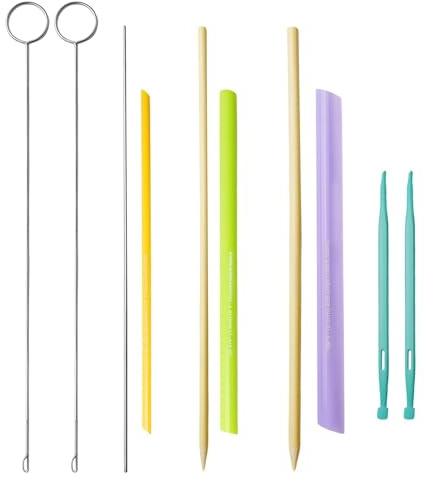 10Pack Fabric Tube Turner - Shaping Thin Straps, Belts, Scrunchies