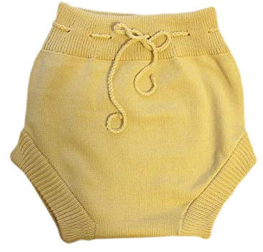100% lana merina adulto paño pañal cubierta pantalones cortos punto hecho a mano (XL, beige)