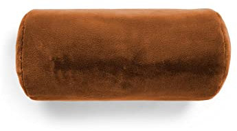 Essenza Nackenrolle Furry Leather Brown, 22x50 cm, 100% Polyester, Uni