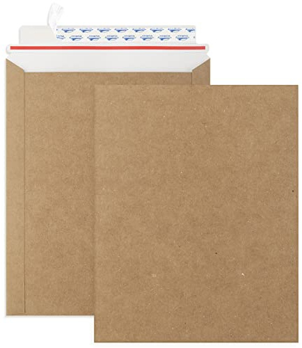 ValBox 9x11.5 Self Seal Photo Document Mailers 25 Pack Stay Flat Brown Cardboard Envelopes, 9.25 x 11.75 Inches