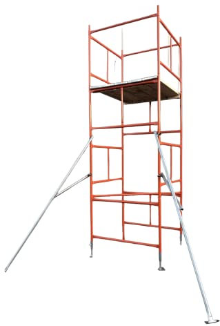 HILL TOP FABRICATIONS CO (1998) LTD - Pair of Stabilisers 8 Foot Long (Outriggers) for Scaffolding Tower Galv Steel. with Heavy Duty Clamps and Double Rubber Feet for Extra Stability and Support.