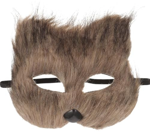 Masque De Renard À Masque Costume De Cosplay Demi-Visage Animal À De Chat Pour Les Yeux Cosplay De Loup En Peluche Faux Pour