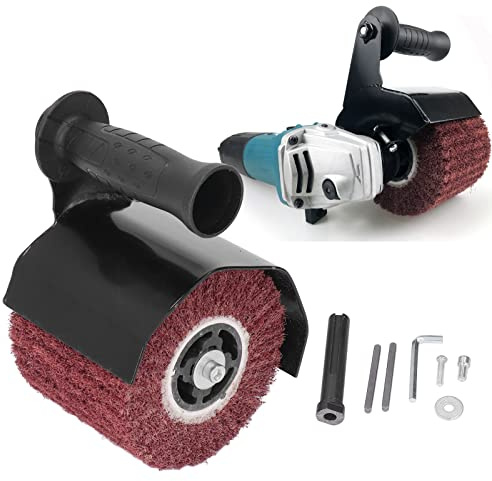 Burnishing Polishing Machine Kit Angle Grinder Attachment for Wood and Metal, Burnishing Machine Ideal for Removing Oxide Layers Scratches, Grinder Connecting Shaft Size: M10