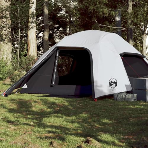 Homgoday Tienda de campaña de cúpula para 4 personas, tienda de campaña familiar, tienda de trekking, con toldo extraíble, para camping, viajes, trekking, color blanco, oscuro, resistente al agua