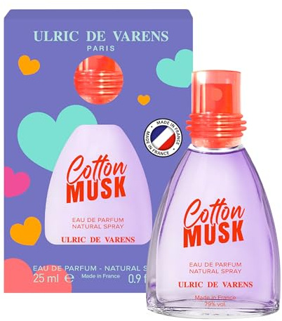 ULRIC DE VARENS Eau de Parfum Cotton Musk - Floral Musqué - damparfym - spray - tillverkad i Frankrike - 25 ml