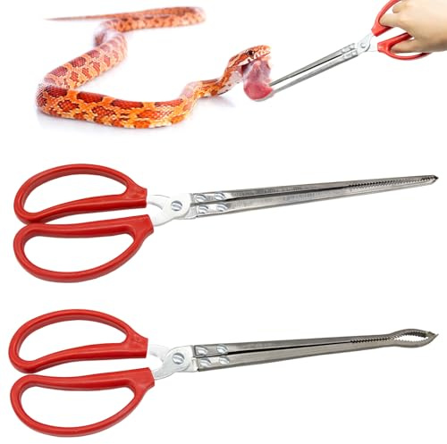 Niuohoy 2 Pinzas de Alimentación Reptiles 38 cm Pinzas Extra Largas y Grandes para Terrario Accesorios para Pitón Bola de Maíz Ajolote Dragón Barbudo