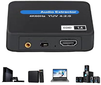 Estrattore audio HD 4K, altoparlante adattatore di uscita audio, separatore convertitore video, separatore di estrattore audio HD per vari dispositivi sorgente HD, qualità del cinema Sound F
