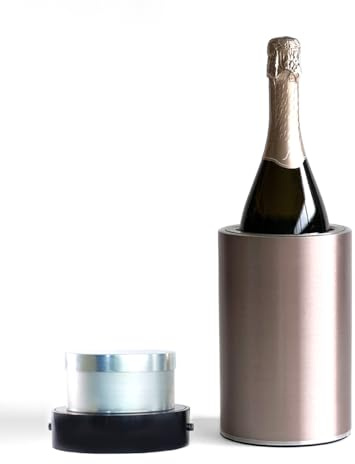 Coolenator Wine Bottle Cooler in Rose Gold - Reusable Ice-Free Drinks Chiller Keeps Wine Cold for Up to 6 Hours with Freezer Bullet - Suitable for 750ml Bottles of Wine, Prosecco & Champagne