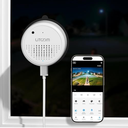 litokam Window Camera 3MP 2K, 2.4GHz & 5GHz Indoor Cameras for Home Security with Al Full Color Night Vision, Person/Motion/Sound Detection & Real-Time Alerts, 24/7 Recording, 104°View Angle